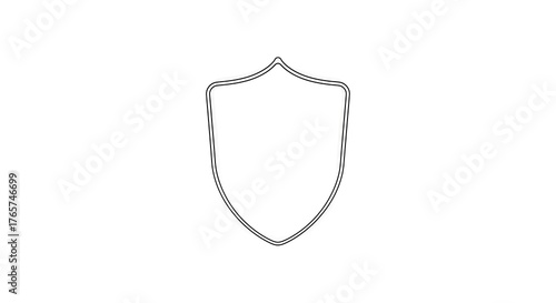 Minimalistic emblem outline depicting protection, representing security or achievement isolated on