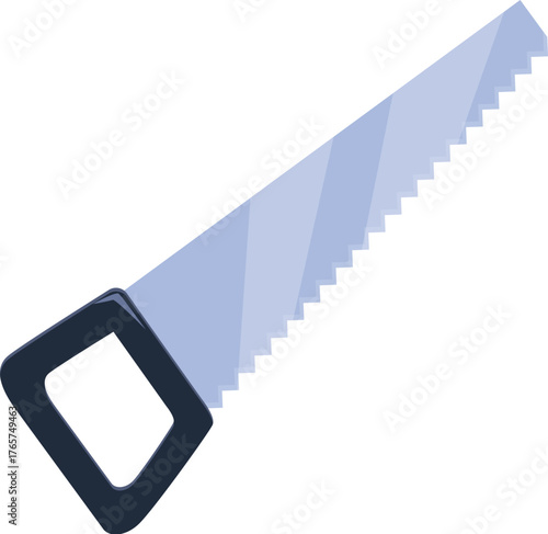 Hand saw with ergonomic handle isolated on white background