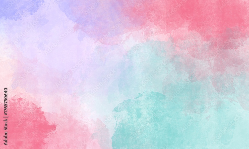 Fototapeta premium Vibrant Pastel Gradient Watercolor Background. Purple, Cyan, and White Aesthetic Texture