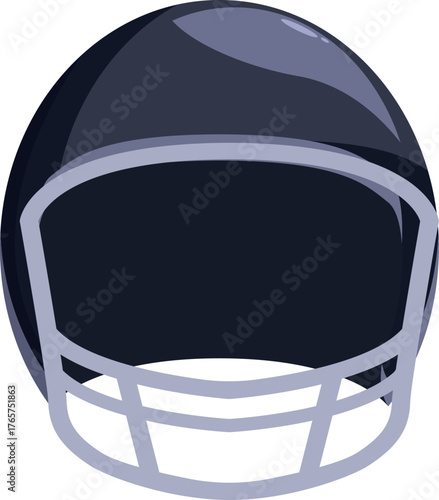 Classic black american football helmet ensuring player safety on the field