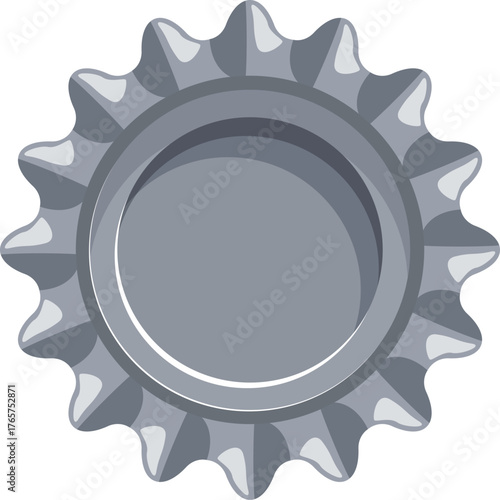 Grey metal bottle cap isolated on white background
