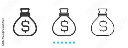 Money Icon. Thin line icon vector