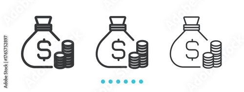 Money Icon. Thin line icon vector