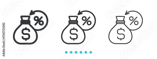 Money Icon. Thin line icon vector