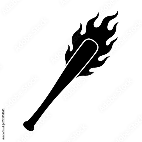 Fire Baseball Bat silhouette