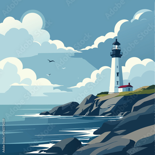 lighthouse on a rock