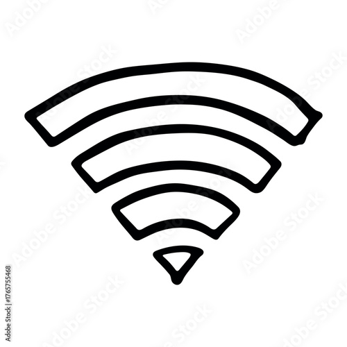 Hand drawn free wifi spot zone sign Public wi-fi area sign Wireless internet clipart in doodle style Single element for print, web, design, decor 3G, 4G, 5G, 6G, IoT