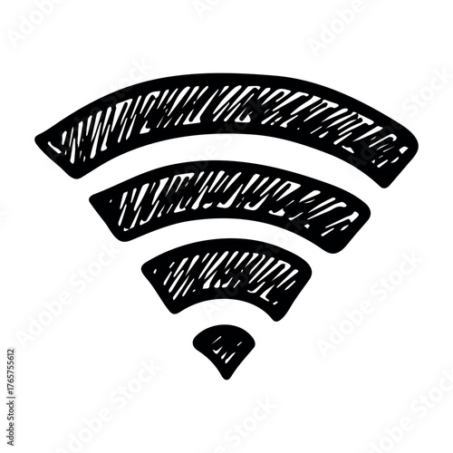 Hand drawn free wifi spot zone sign Public wi-fi area sign Wireless internet clipart in doodle style Single element for print, web, design, decor 3G, 4G, 5G, 6G, IoT