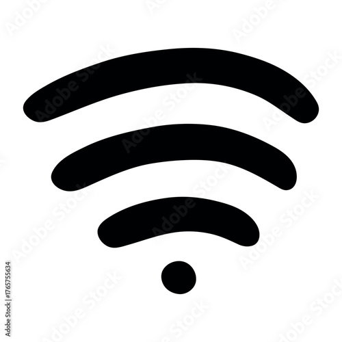 Hand drawn free wifi spot zone sign Public wi-fi area sign Wireless internet clipart in doodle style Single element for print, web, design, decor 3G, 4G, 5G, 6G, IoT