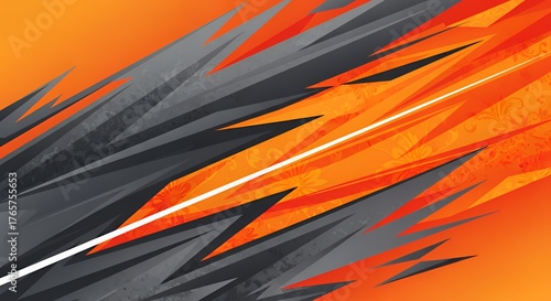 スピード感のあるオレンジと黒の抽象的な背景