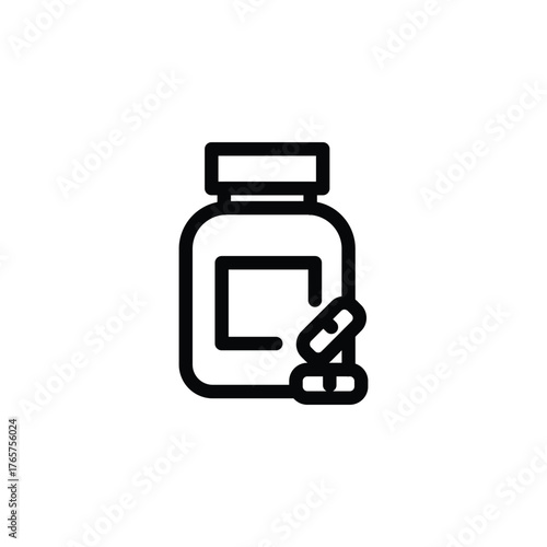 painkiller outline icon vector design good for web or mobile app