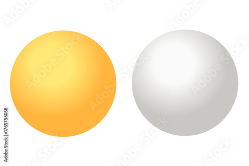 White and orange ping pong balls illustration for sport