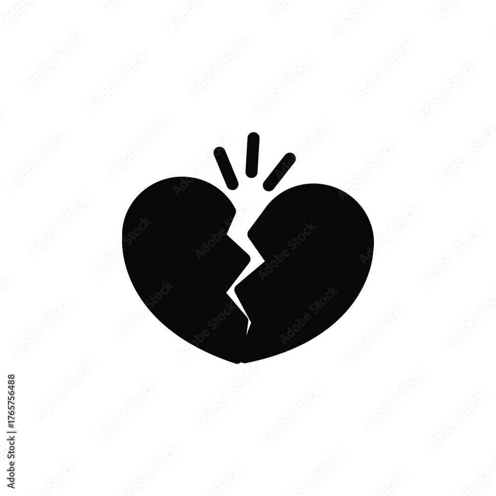 Obraz premium Broken heart solid icon vector design good for web or mobile app