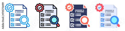 Quality Control Icon Sheet Multiple Style Collection 
