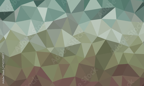 Earthy shades interweave within a faceted mosaic of triangular polygons, forming a serene backdrop