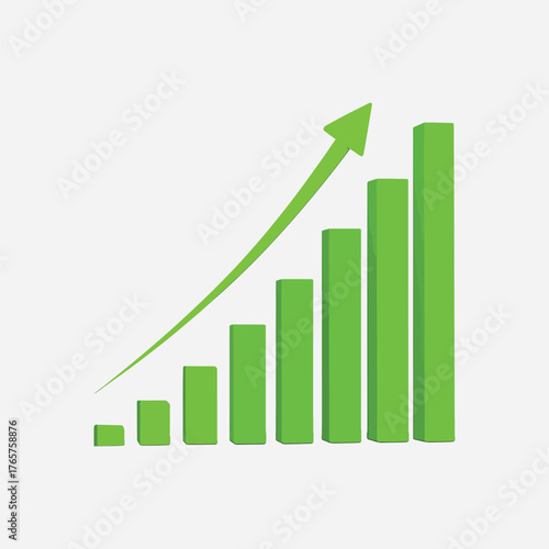 Green Growth Bar Chart Showing Rising Trend and Business Success with Upward Arrow Performance Design Free Download Green Growth Bar Chart Showing Rising Trend and Business Success with Upward Arrow Performance Design - GFXLoad