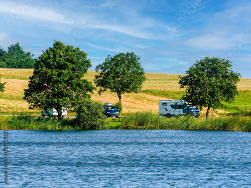 Beautiful summer day at Suldrup lakeside camping