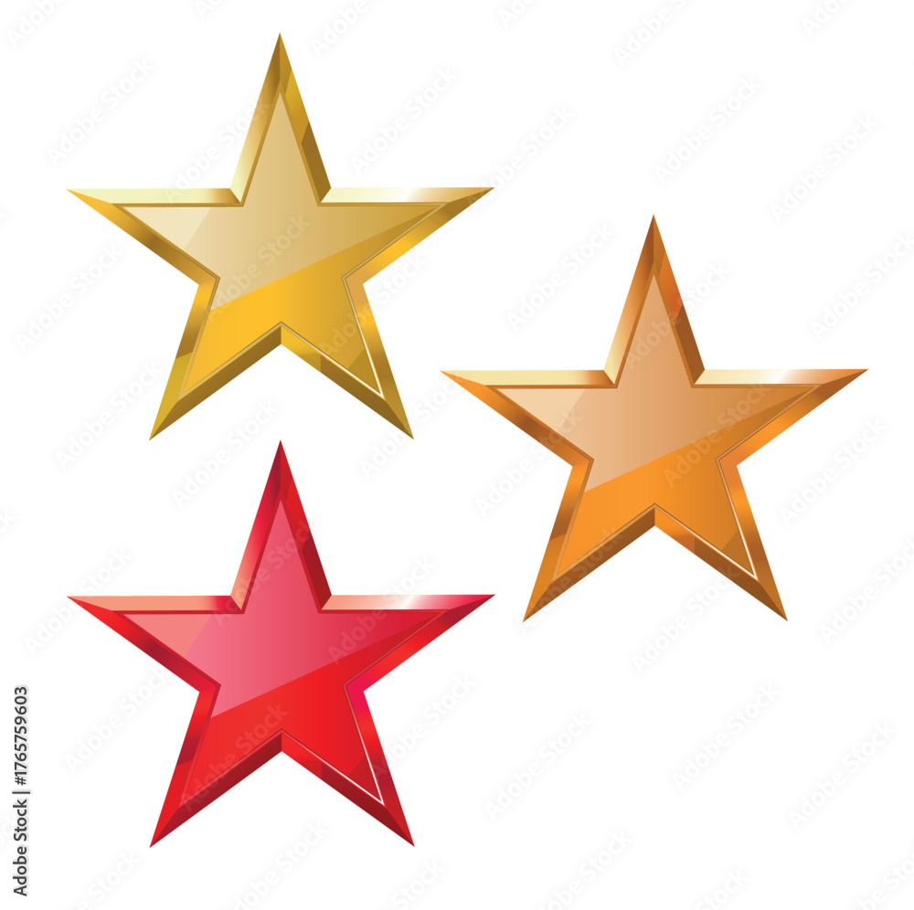 Obraz premium Golden Stars Vector Icon for Casino and Entertainment