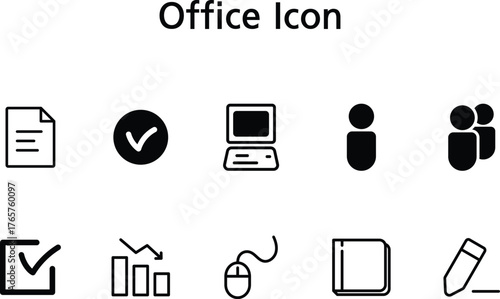 a set of business and office activity icons