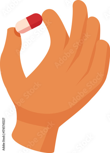 Close up of hand holding medicine capsule, healthcare and medical treatment concept