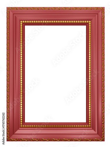 Wallpaper Mural Realistic red wooden vintage frame on white background.  Rectangle frames mockup. Classic Photo wood frame. Dark red border for painting, poster, and photo gallery. 3d png illustration. Torontodigital.ca