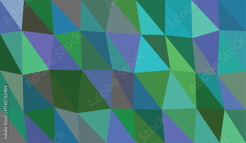 Abstract Geometric Background with Triangle Pattern in Green and Blue Shades