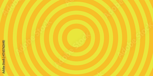 Yellow Circle Radial Background Pop Art Design Template