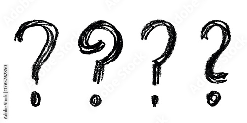 Set of hand drawn question mark clipart Single element for design