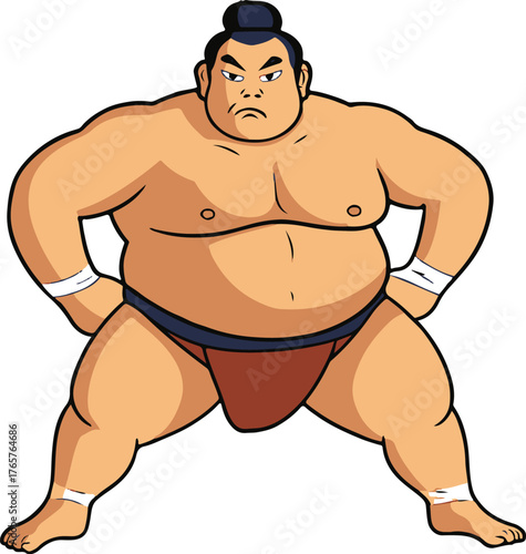 Sumo Wrestler Vector on Transparent Background