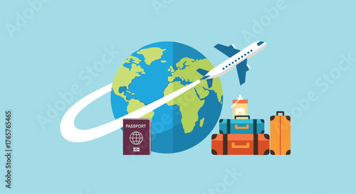 Travel the world with ease and excitement, exploring new cultures and destinations with luggage and a passport ready for adventure