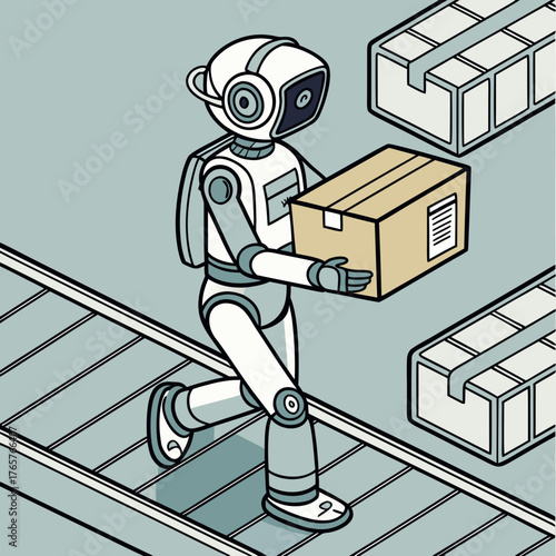 Robot delivering package