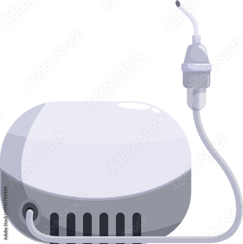 Portable nebulizer machine converting liquid medicine into mist for inhalation therapy, providing respiratory relief