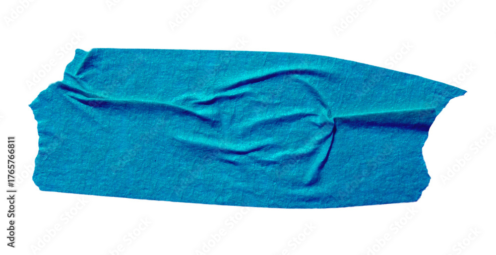 Fototapeta premium Ripped torn paper adhesive blue masking tape on transparent background