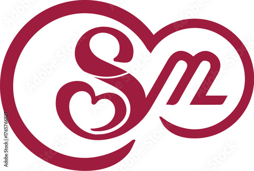 Minimal SM Wordmark Logo Design – Modern Monogram Branding Template