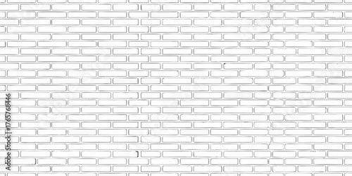 Seamless white brick wall texture in a staggered pattern with subtle grunge details