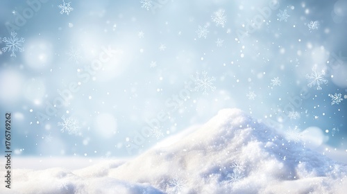 Wallpaper Mural Abstract winter background featuring soft snow and clear ice, with gently falling snowflakes creating a cozy, cold-season atmosphere that embodies the pure concept of snow in a simple, elegant style. Torontodigital.ca