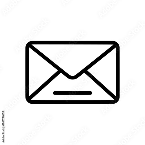 Simple reply mail flat design pictogram and black single email update line icon on white background for modern ui ux interface elements in app logo ads web webpage button