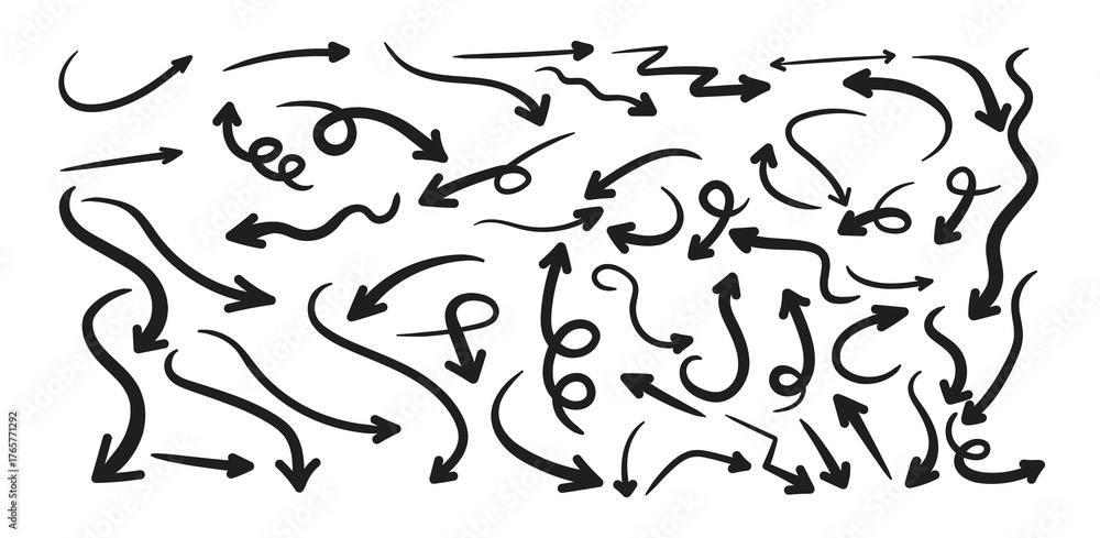 Naklejka premium Set of hand drawn arrows