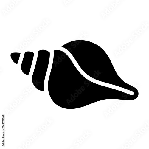 conch shell icon Silhouette vector on white background