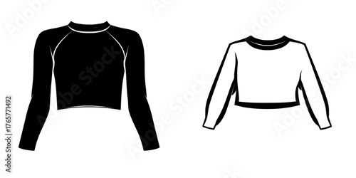 womens long sleeve cropped boxy shirt flat sketch modern illustration technical cad drawing template’ becomes ‘modern technical cad drawing template for womens long sleeve cropped boxy shirt flat
