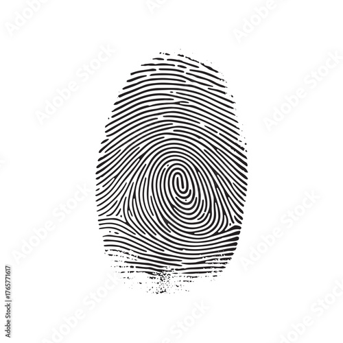 Fingerprint Vector Illustration Biometric Security Identification Mark