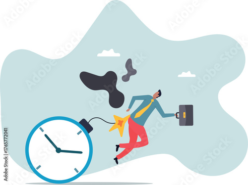 Time management, project deadline countdown or problem or trouble to deliver or launch product .about a man and his life.