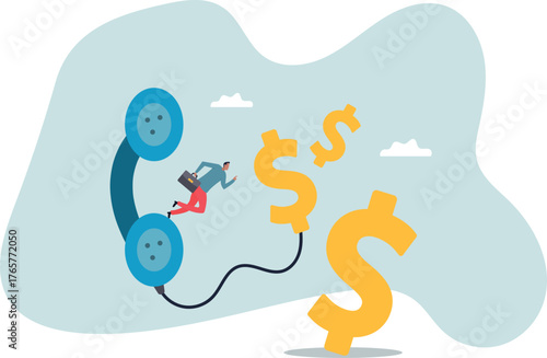 Telemarketing or telesales, phone call for selling product or business deal via telephone call, insurance agent.about a man and his life.