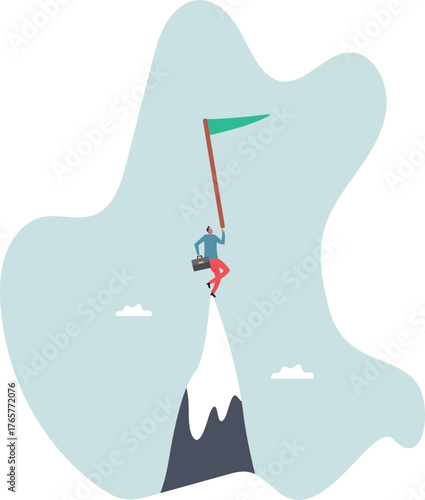 Leadership to reach business goal, career achievement or company best performance worker winner .about a man and his life.