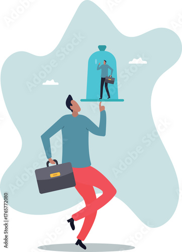 Employee or customer retention, reduce churn rate or talent management, company loyalty or CRM customer relationship management.about a man and his life.