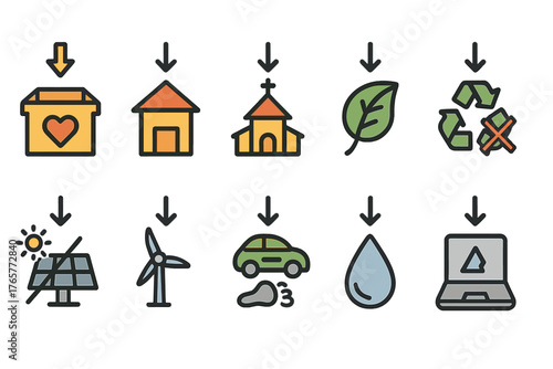 Icons for Sustainability and Eco-Friendly Living