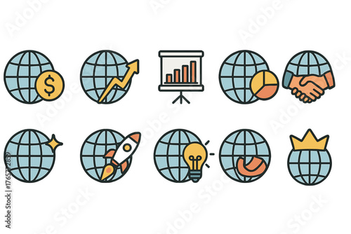 Global Icon Set with Various Concepts