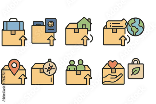 Set of Illustrated Icons with Inclusion Concept