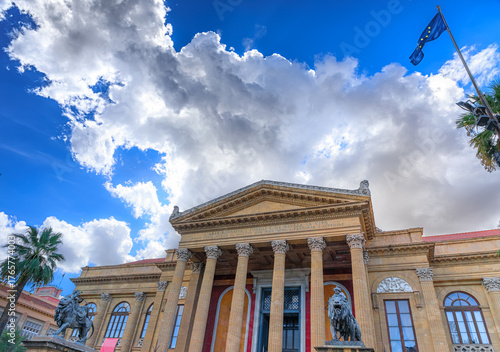 Glimpse of The Teatro Massimo  Vittorio Emanuele (or Massimo Theater) in Palermo, southern Italy.