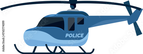 Modern police helicopter patrolling the skies, ensuring public safety and rapid response capabilities